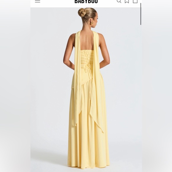 Elegant Yellow Strapless Dress - Picture 2 of 3